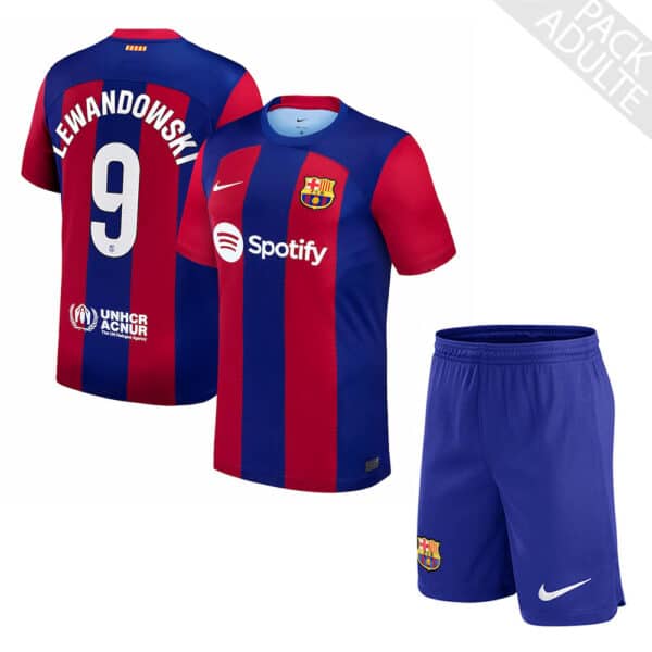 PACK FC BARCELONE DOMICILE LEWANDOWSKI ADULTE 2023-2024