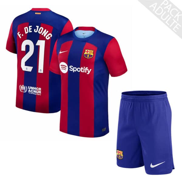 PACK FC BARCELONE DOMICILE FRENKIE DE JONG ADULTE 2023-2024